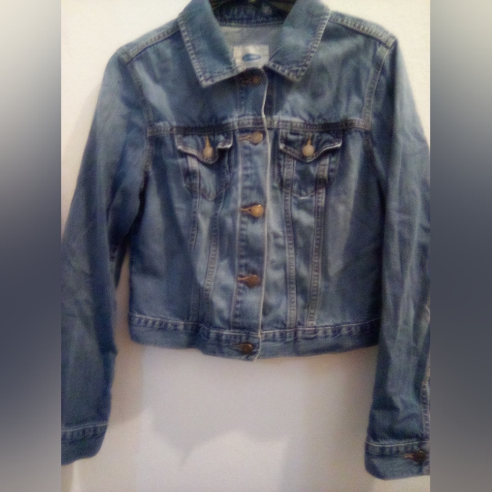Old Navy San Francisco California Denim Jean Jacket Trucker Size M 100% Cotton - Picture 2 of 9